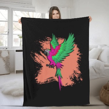 Discover Parrot Lover Tropical Animal Jungle Bird Macaw Parrot Baseball Tees Fleece Blankets