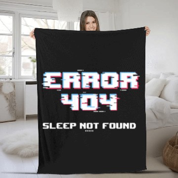 Discover Error 404 Sleep Not Found Funny Networking Computer Technici Baseball Tees Fleece Blankets
