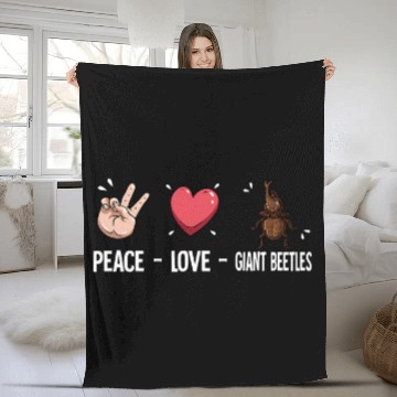Discover Peace Love Giant Beetles Fleece Blankets