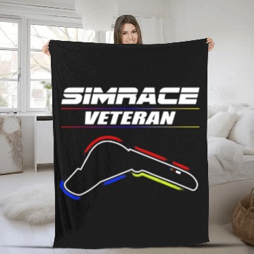 Discover Simrace Sim Racer with Simracing Track 3 Baseball Tees Fleece Blankets