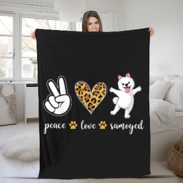 Discover Dog Samoyed Peace Love samoyed dog Baseball Tees Fleece Blankets