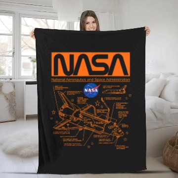 Discover Lacrosse Gift NASA Space Shuttle Schematic Worm and Insignia Logo 21 Zip Fleece Blankets