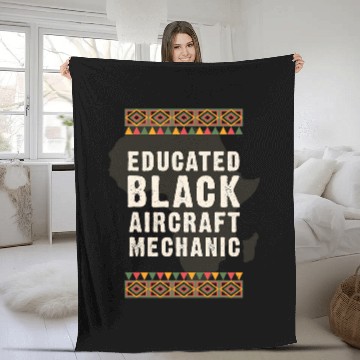 Discover Educated Black Aircraft Mechanic Black History Juneteenth Fleece Blankets