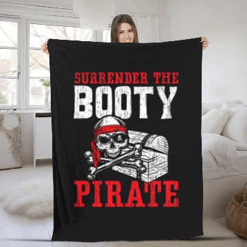 Discover Surrender The Booty Pirate Lover Caribbean Buccaneer Baseball Tees Fleece Blankets