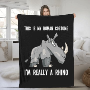Discover This Is My Human Costume Im Really A Rhino Lover Funny Joke Baseball Tees Fleece Blankets