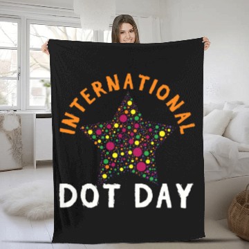 Discover Colorful Pattern Star September International Dot Day 1 Fleece Blankets