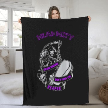 Discover Skull 2crossbones grim reaper horror cemetery pirate Fleece Blankets