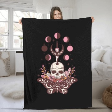Discover Moth Boho Witch Gothic Dark Design Witchcraft Magic Spell Fleece Blankets