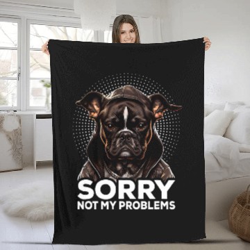 Discover French Bulldog Coffee I Grumpy Dog I Sorry Not My Problems Fleece Blankets