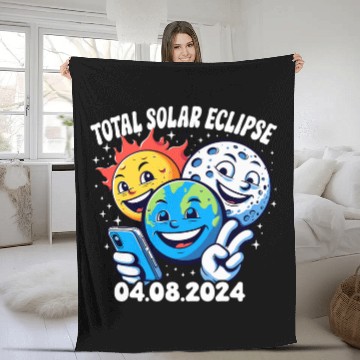Discover Funny Earth Moon Sun Total Solar Eclipse April 8 2024 Baseball Tees Fleece Blankets