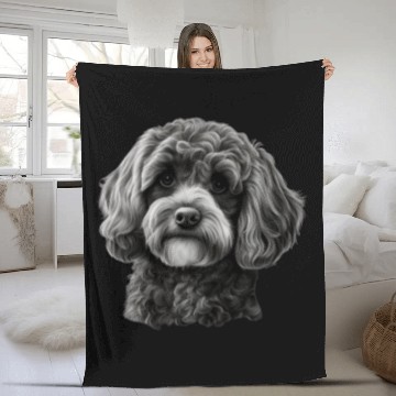 Discover Cavapoo Dog Cavalier King Charles and Poodle dog 1 Fleece Blankets