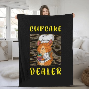 Discover Baker kittens kids cute chefs baking cupcake toque blanche 4 Fleece Blankets