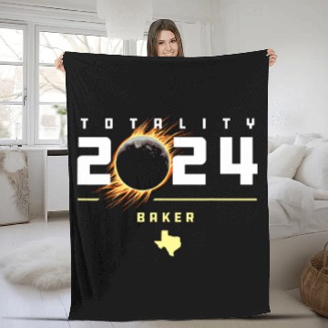 Discover Baker Texas 2024 Total Solar Eclipse Fleece Blankets