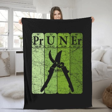 Discover Gardener Periodic Table Elements Plants Pruner Botanical Fleece Blankets