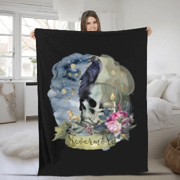 Discover Nevermore Edgar Allen Poe Halloween Crow Trendy Fun Zip Fleece Blankets