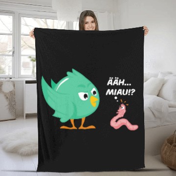 Discover Uh meow     Funny bird and worm 2funny thing Baseball Tees Fleece Blankets