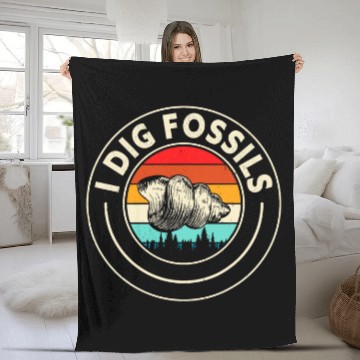 Discover Fossils Paleontology Dinosaur Lover Design Fleece Blankets