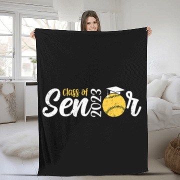 Discover Senior Class Of Graduation Softball Player Men Boys Fleece Blankets