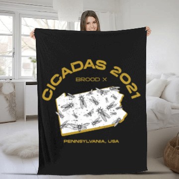 Discover Pennsylvania Cicada Invasion 2 Fleece Blankets