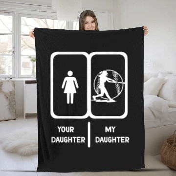 Discover softball mom your daughter my daughter softball dad Baseball Tees Fleece Blankets