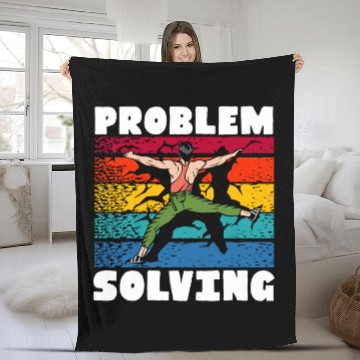 Discover Problem Solving Rock Climbing Wall Climber Bouldering Fleece Blankets