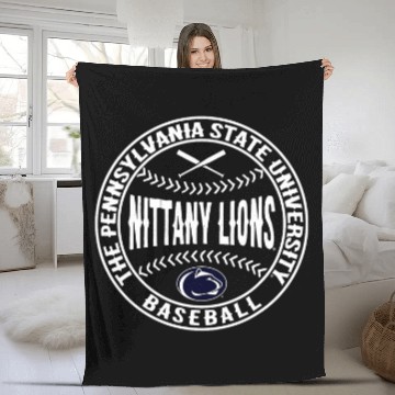 Discover Penn State Nittany Lions Baseball Homerun Navy Fleece Blankets