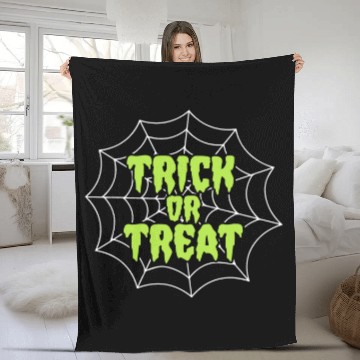 Discover Trick or Treat Spider Web Halloween Fleece Blankets