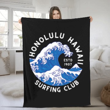 Discover Honolulu Hawaii Beach Waves Ocean Summer Vacation Aloha Sun Fleece Blankets
