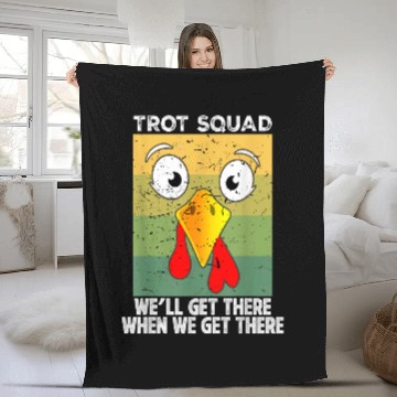 Discover Turkey Trot Squad Race Funny Thanksgiving Running Runner Fleece Blankets