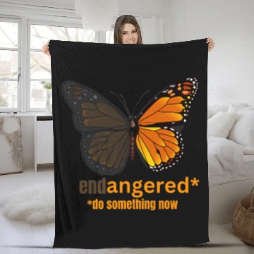 Discover Monarch Butterfly Is Endangered Respect All Our Pollinators Fleece Blankets