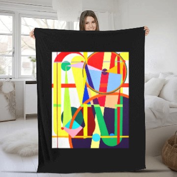 Discover Geometric Harmony Abstract Patterns on Cool Novelty Fleece Blankets