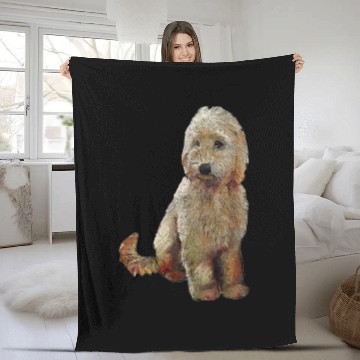 Discover Golden Doodle Dog Fleece Blankets