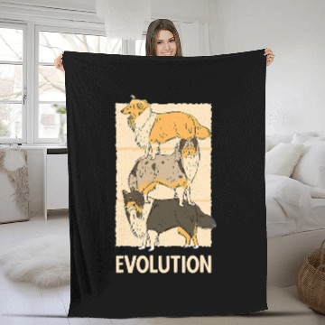 Discover Evolution Border Collie Dogs Herd Fleece Blankets