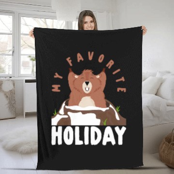 Discover My Favorite Holiday Ground Pig Squirrel Groundhog Baseball Tees Fleece Blankets