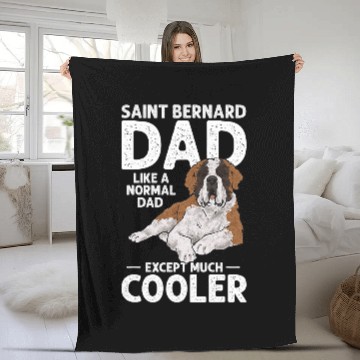 Discover Mens Saint Bernard Dog Dad St  Bernard Dad Fleece Blankets