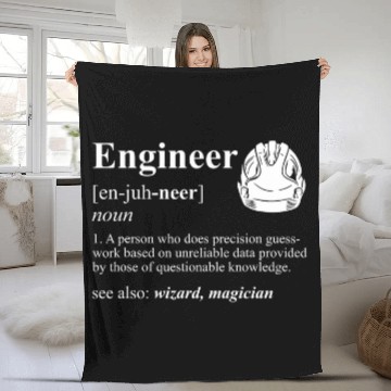 Discover Engineer Definition Wizard Magician Funny Engineer Fleece Blankets