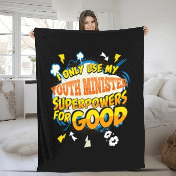 Discover Funny Youth Minister Superpowers Gag Baseball Tees Fleece Blankets
