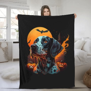 Discover Funny german shorthaired pointer Cute Halloween 1 Fleece Blankets