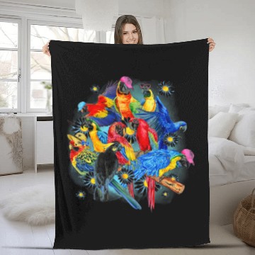 Discover Parrot Summer Daisy Flower Parrot Lover Parrot Funny Baseball Tees Fleece Blankets