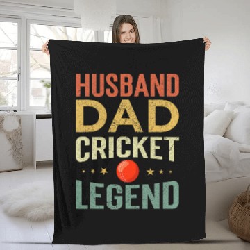 Discover Husband Dad Cricket Legend Baseball Tees Fleece Blankets