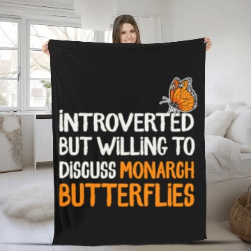 Discover Monarch Butterfly Introverted Insect Collector Entomologist Fleece Blankets