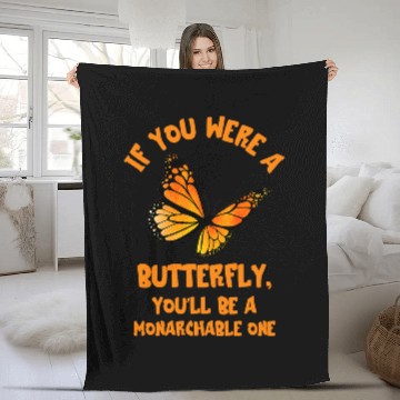 Discover Monarch Butterfly Monarchable One Insect Entomology Fleece Blankets