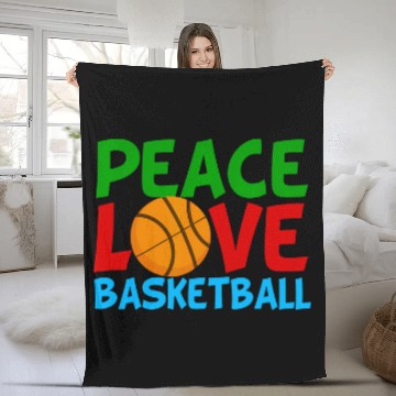 Discover Peace Love Basketball Baseball Tees Fleece Blankets