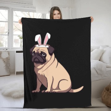 Discover Funny Easter Pug Dog Easter puggy Cute Pug Lover Baseball Tees Fleece Blankets