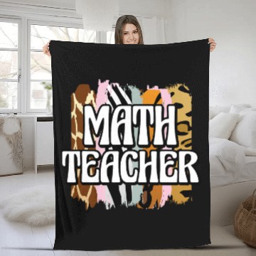 Discover Math Teacher Leopard Print Fleece Blankets