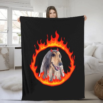 Discover Devil Dog Afghan Hound 1 Baseball Tees Fleece Blankets