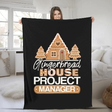 Discover Gingerbread House Project Manager Decorating Baker Christmas Fleece Blankets
