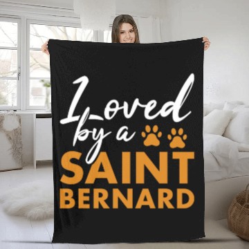 Discover Dog Loved By A Saint Bernard Baseball Tees Fleece Blankets