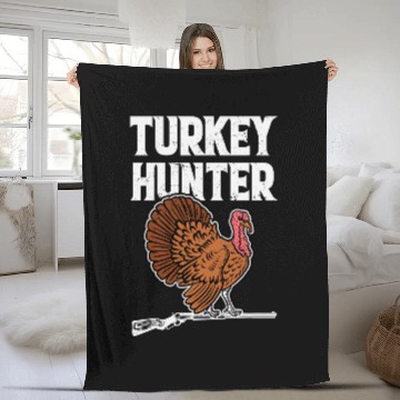 Discover Turkey Hunter Thanksgiving Turkey Hunting Fleece Blankets