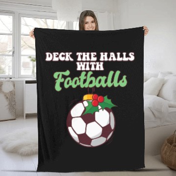 Discover Deck The Halls With Football Player Coachs Christmas Balls Baseball Tees Fleece Blankets